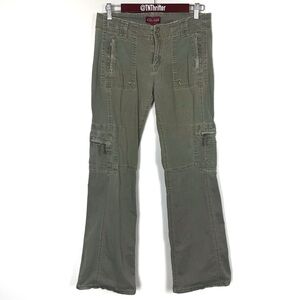 BeBop Vintage 90s Y2K Olive Green Cargo Style Low Rise Pants Juniors Sz 9 Grunge